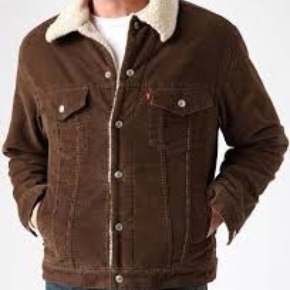 Levi's Jackets & Coats Nwt Levis Brown Corduroy Sherpa Jacket